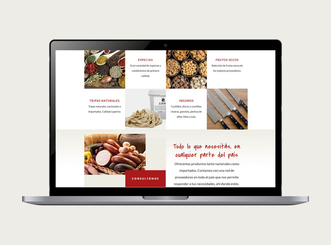 Especias El Quijote web responsive vista portátil
