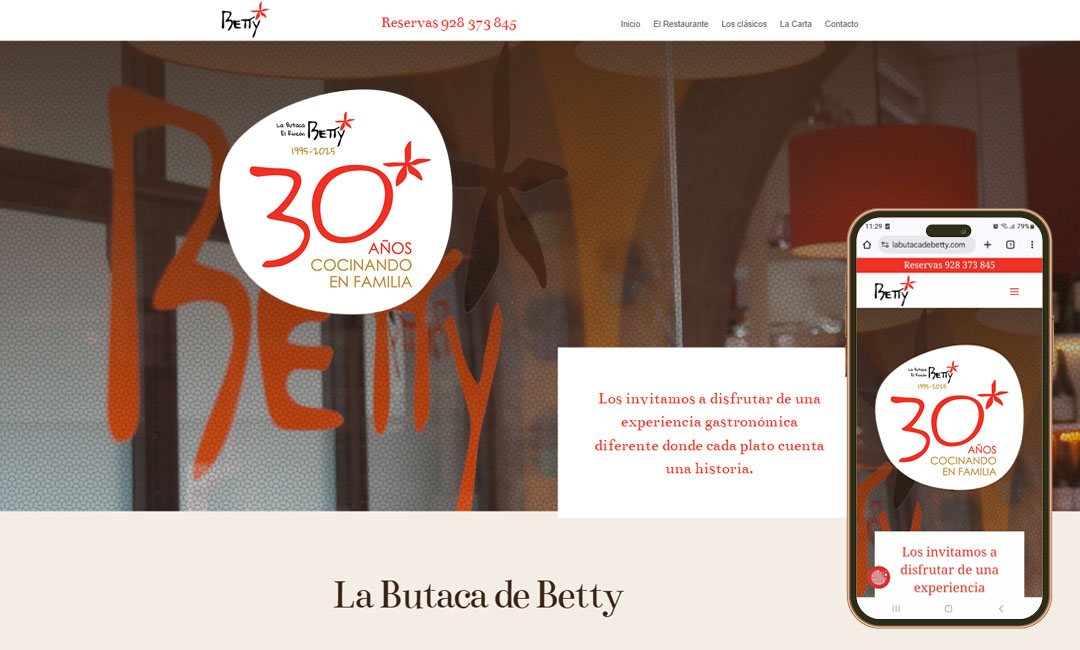 La butaca de Betty restaurante web responsive 30 aniversario