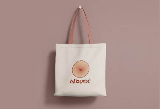 Tote Bag Albura Logo Albura aplicado en tuna tote bag