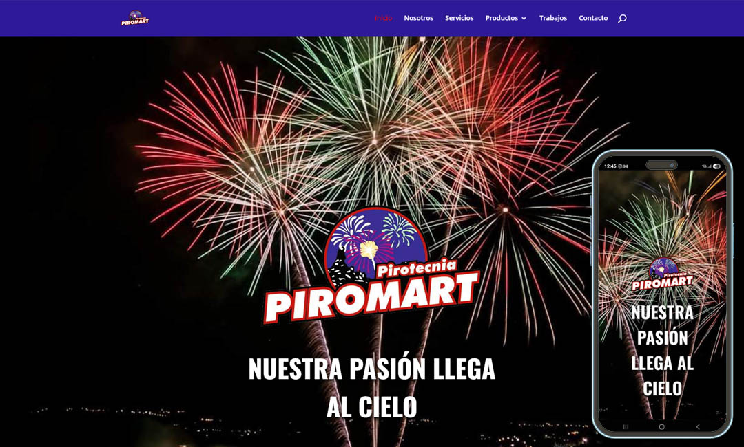 Pirotecnia Piromart web responsive