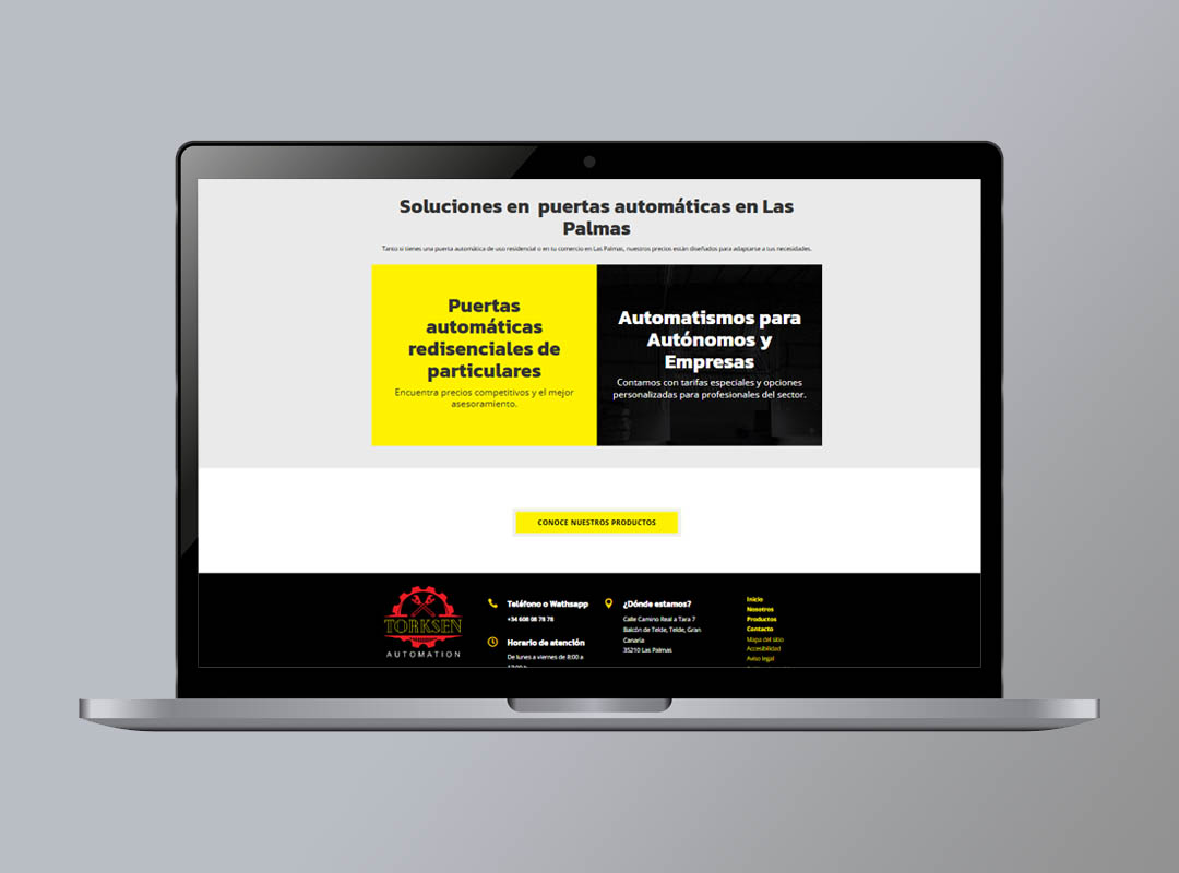 Web responsive Torksen Componentes vista del pie